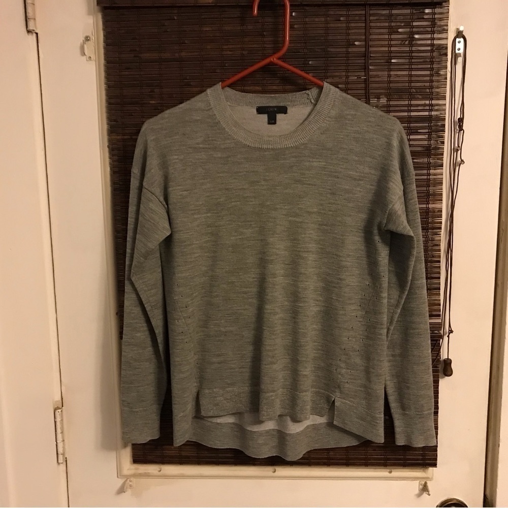 J. CREW Lightweight Wool Tunic Sweater Style #E7936 Medium Grey